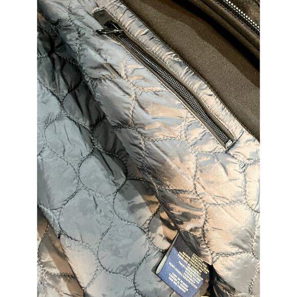 Dockers Peacoat Jacket Black Faux Mock Double Layer Zipper Wool Blend New XL - Picture 9 of 12